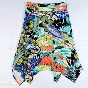 Vibrant Floral Asymmetrical Skirt